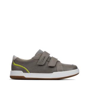 Boys' Clarks Fawn Solo Kid Sneakers Grey | CLK380DFN