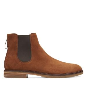 Men's Clarks Clarkdale Gobi Chelsea Boots Dark Brown | CLK409JXZ