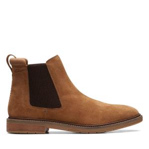 Men's Clarks Clarkdale Hall Chelsea Boots Brown | CLK352VDP