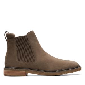 Men's Clarks Clarkdale Hall Chelsea Boots Grey | CLK536DZC