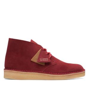 Men's Clarks Desert Coal Desert Boots Red | CLK910ZOJ