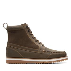 Men's Clarks Durston Hi Originals Boots Dark Olive | CLK718JUD