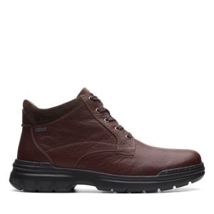 Men's Clarks Rockie 2 Up GORE-TEX Ankle Boots Dark Red | CLK038UXC