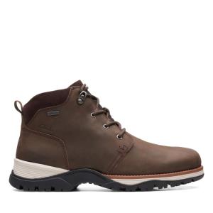 Men's Clarks Topton Mid GTX Originals Boots Dark Brown | CLK854BMU