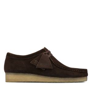 Men's Clarks Wallabee Casual Boots Dark Brown | CLK578MCY