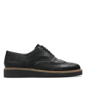 Women's Clarks Baille Brogue Black Shoes Black | CLK275NKH