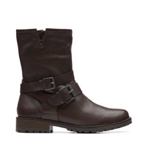 Women's Clarks Clarkwell Mid Ankle Boots Dark Brown | CLK739ZTS