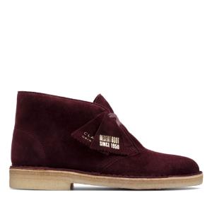 Women's Clarks Desert Boot Ankle Boots Burgundy | CLK234VUT