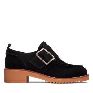 Women's Clarks Eden Mid Monk Black Shoes Black | CLK312RXV