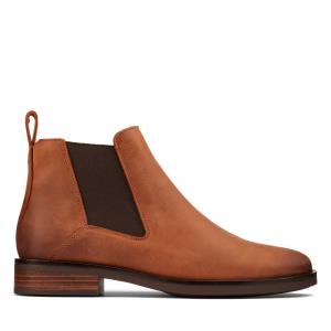 Women's Clarks Memi Top Chelsea Boots Dark Brown | CLK794NHS