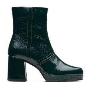 Women's Clarks Pique Zip Ankle Boots Dark Green | CLK736WMA