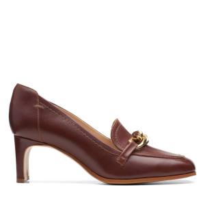 Women's Clarks Seren 55 Trim Heels Shoes Brown | CLK735HSK