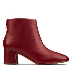 Women's Clarks Sheer55 Zip Ankle Boots Red | CLK370VKF