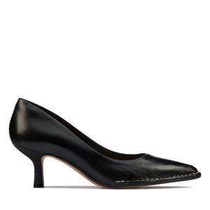 Women's Clarks Thorna55 Court Heels Shoes Black | CLK629XNE