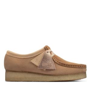 Women's Clarks Wallabee Flat Shoes Light Brown | CLK687ARM