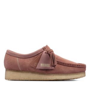 Women's Clarks Wallabee Flat Shoes Pink | CLK175MPY