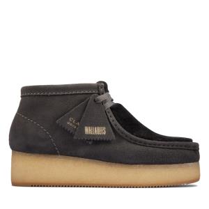 Women's Clarks Wallabee Wedge Casual Boots Dark Grey | CLK962QLA