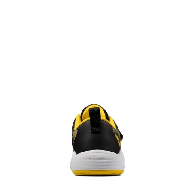 Boys' Clarks Aeon Pace Kid Sneakers Black / Yellow | CLK895RVE