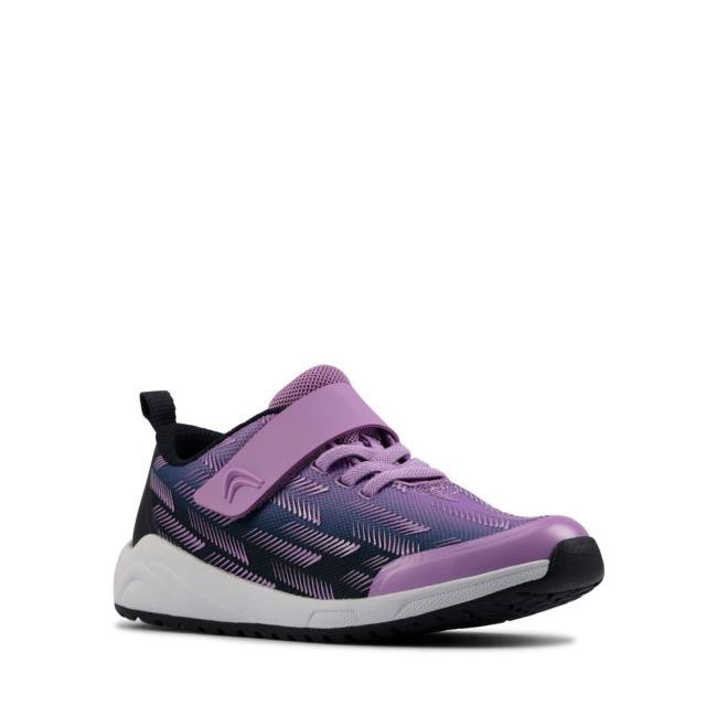 Boys' Clarks Aeon Pace Youth Sneakers Purple | CLK267KIE