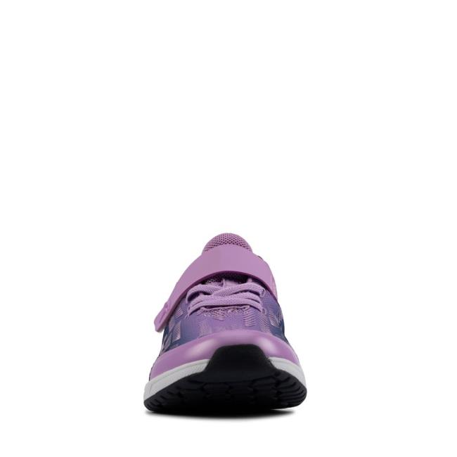 Boys' Clarks Aeon Pace Youth Sneakers Purple | CLK267KIE