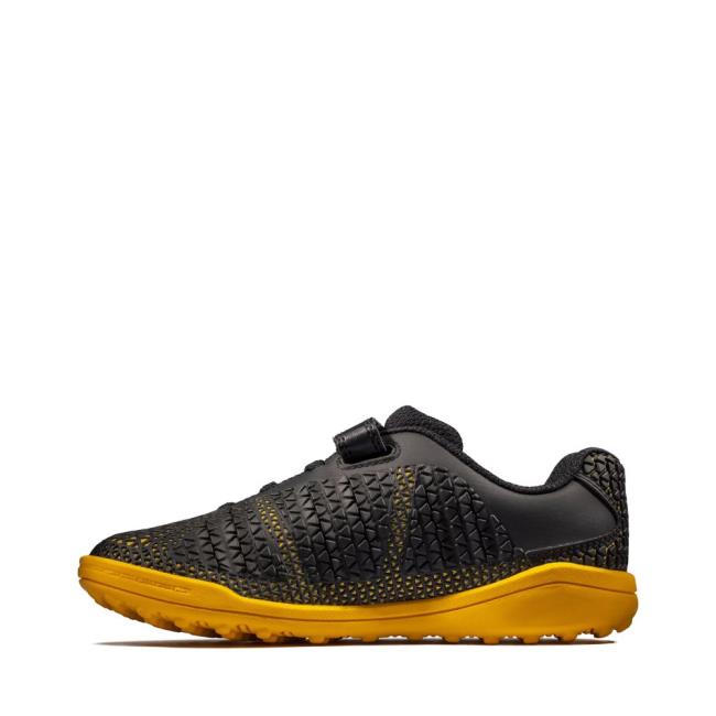 Boys' Clarks Award Swift Kid Sneakers Black / Yellow | CLK675XJH