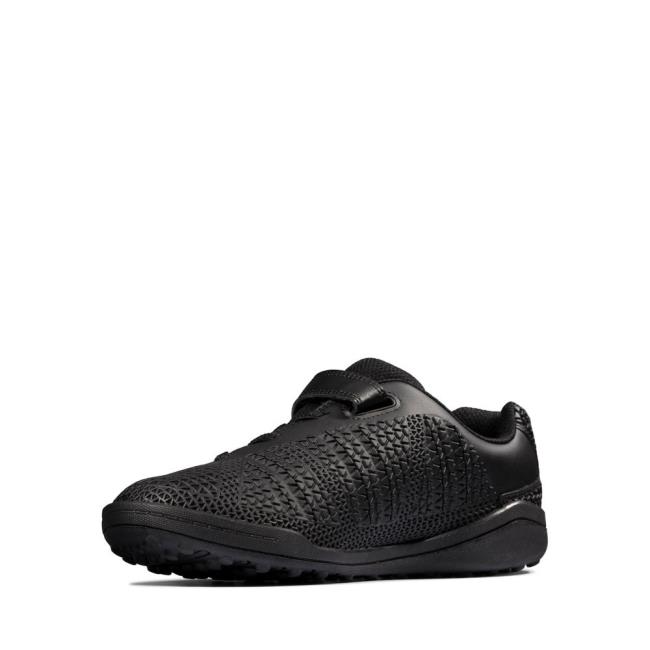 Boys' Clarks Award Swift Youth Sneakers Black | CLK539BTQ