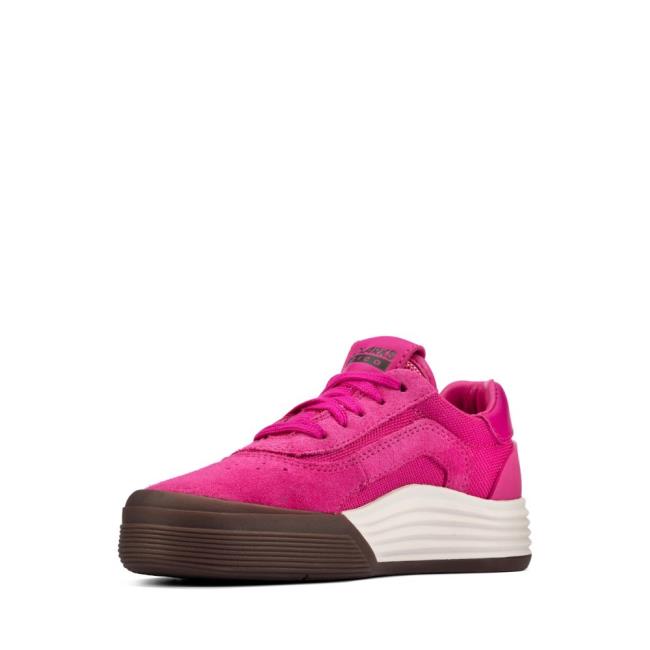 Boys' Clarks Cica Kid Sneakers Pink | CLK028XCR