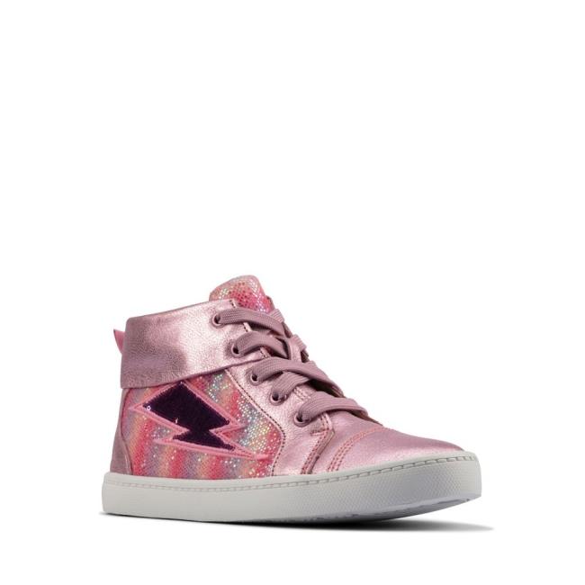 Boys' Clarks City Myth Kid Sneakers Light Pink | CLK508DMR