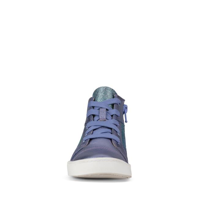 Boys' Clarks City Myth Kid Sneakers Purple | CLK761CKV