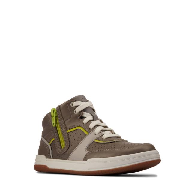 Boys' Clarks Fawn Peak Kid Sneakers Grey | CLK410GXU