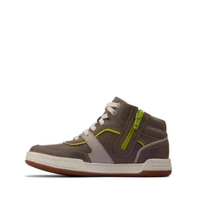 Boys' Clarks Fawn Peak Kid Sneakers Grey | CLK410GXU