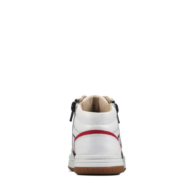 Boys' Clarks Fawn Peak Kid Sneakers White | CLK235PIE