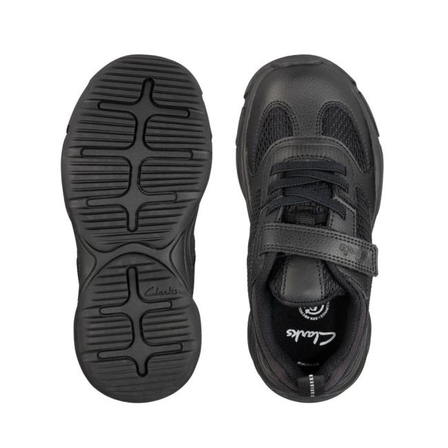 Boys' Clarks Kuju Run Kid Sneakers Black | CLK489JKX