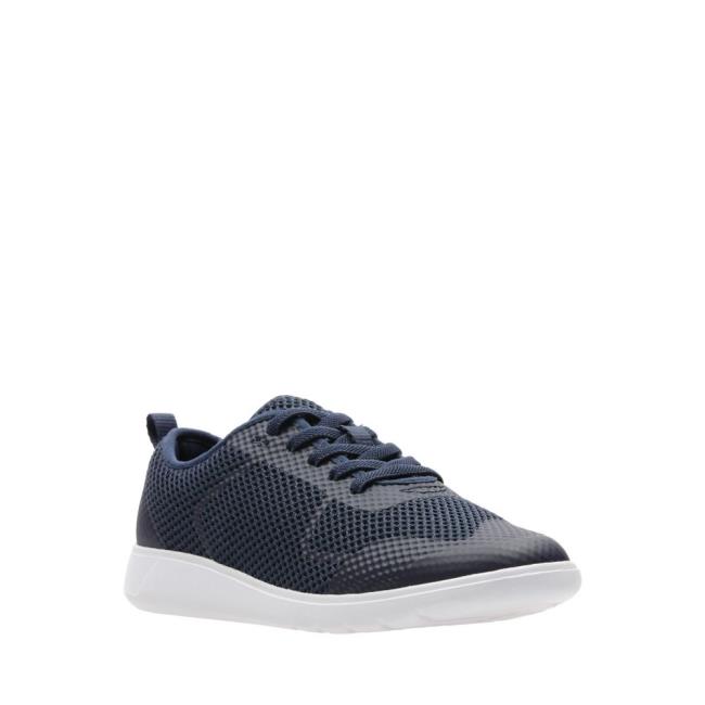 Boys' Clarks Scape Soar Kid Sneakers Navy | CLK286UQL