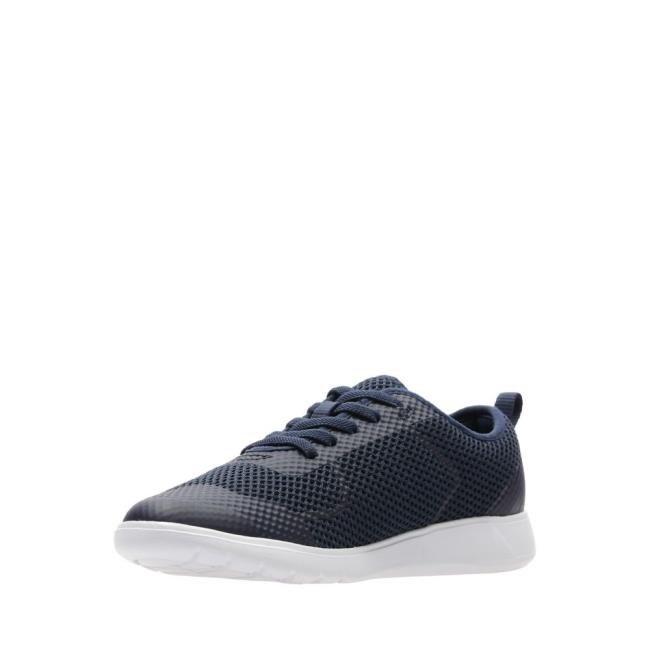 Boys' Clarks Scape Soar Kid Sneakers Navy | CLK286UQL