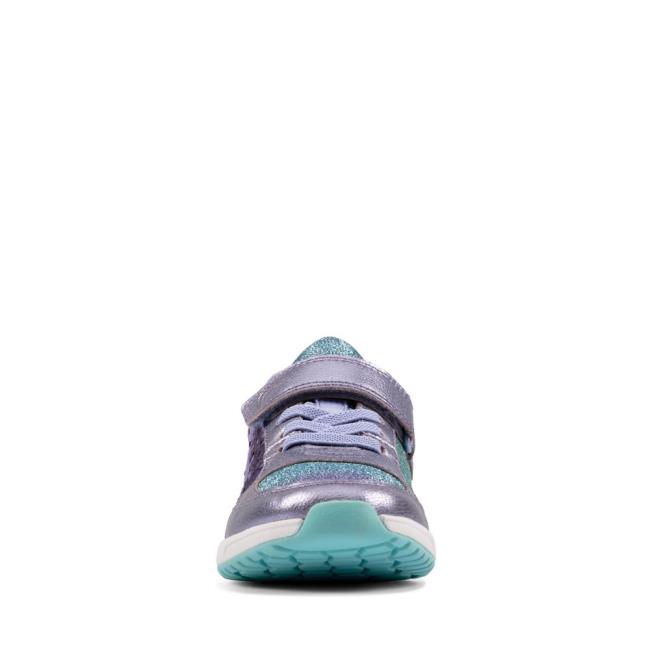 Girls' Clarks Aeon Flex Kid Sneakers Purple | CLK920MJP