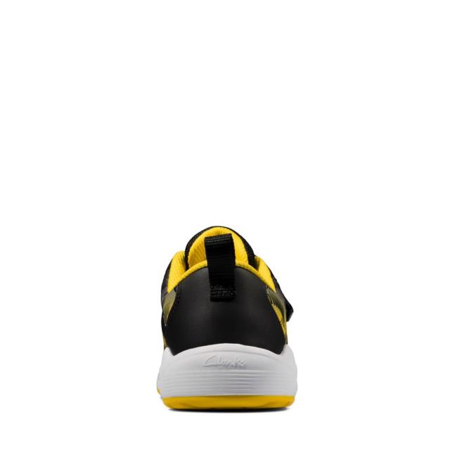 Girls' Clarks Aeon Pace Youth Sneakers Black / Yellow | CLK587NXH