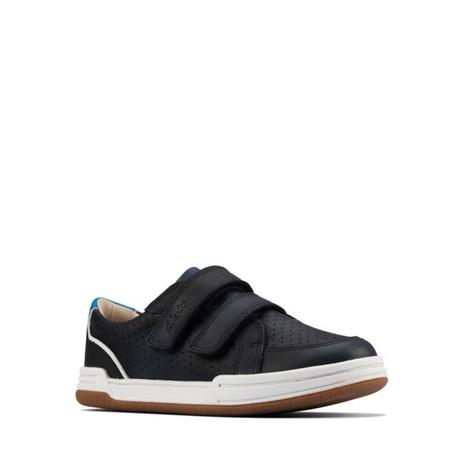 Girls' Clarks Fawn Solo Kid Sneakers Navy | CLK210FIC