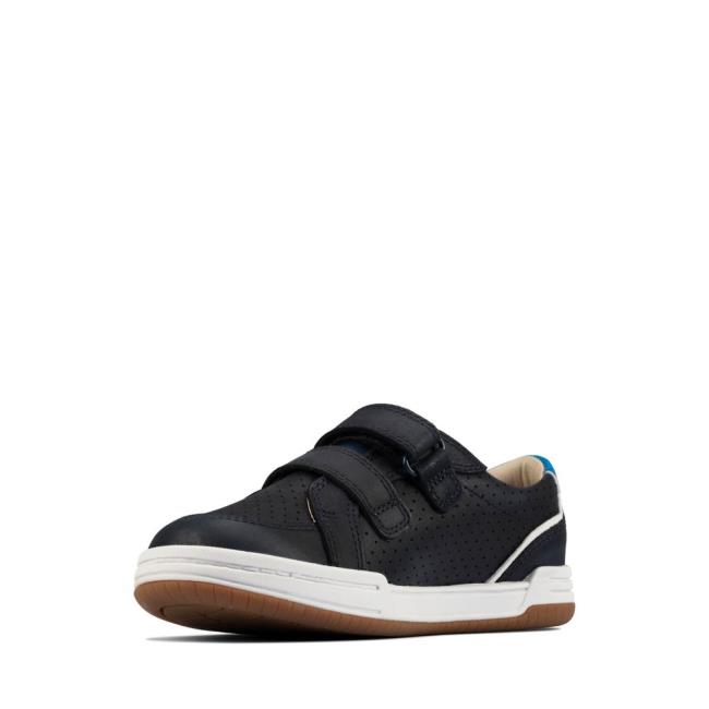 Girls' Clarks Fawn Solo Kid Sneakers Navy | CLK210FIC