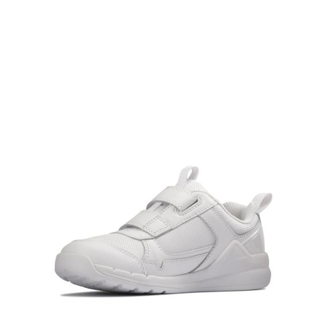 Girls' Clarks Orbit Sprint Kid Sneakers White | CLK069BSV