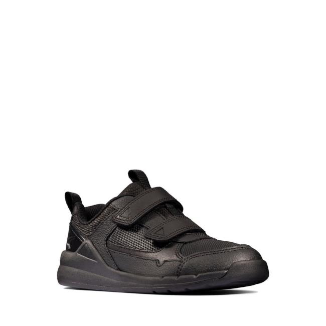 Girls' Clarks Orbit Sprint Kid Sneakers Black | CLK726PFU