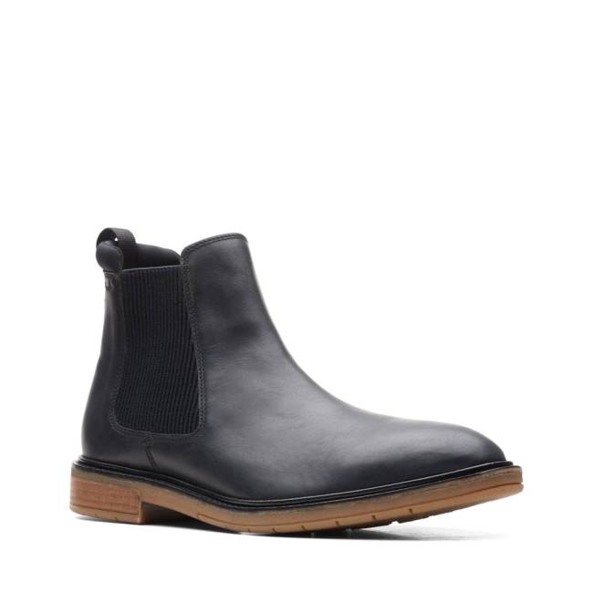 Men's Clarks Clarkdale Hall Chelsea Boots Black | CLK395BZT