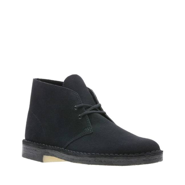 Men's Clarks Desert Boot Classic Desert Boots Black Suede | CLK495ULN