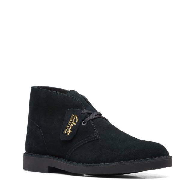 Men's Clarks Desert Boot Classic Evo Desert Boots Black Suede | CLK794ZGW