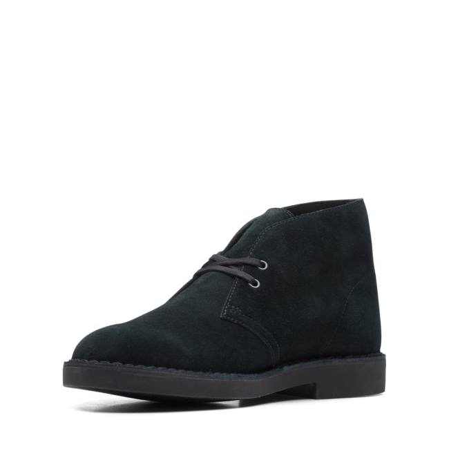 Men's Clarks Desert Boot Classic Evo Desert Boots Black Suede | CLK794ZGW