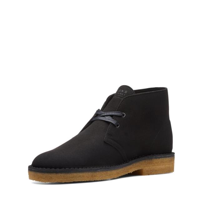 Men's Clarks Desert Boot Desert Boots Black | CLK089YWX