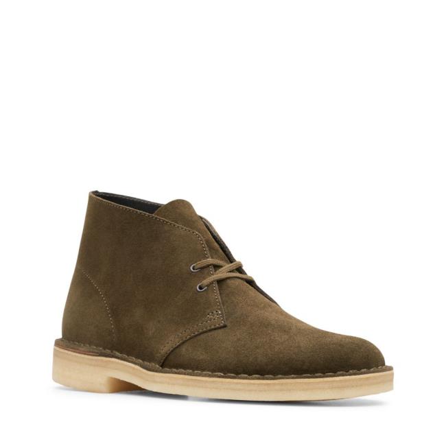 Men's Clarks Desert Boot Originals Boots Dark Olive | CLK286XQD