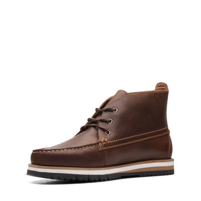 Men's Clarks Durston Mid Originals Boots Brown | CLK291IAY