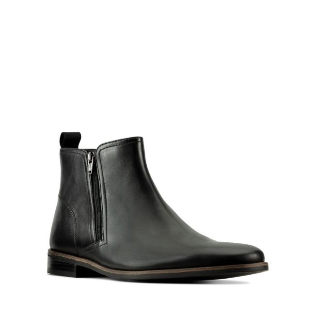 Men's Clarks Stanford Zip Originals Boots Black | CLK863HOL