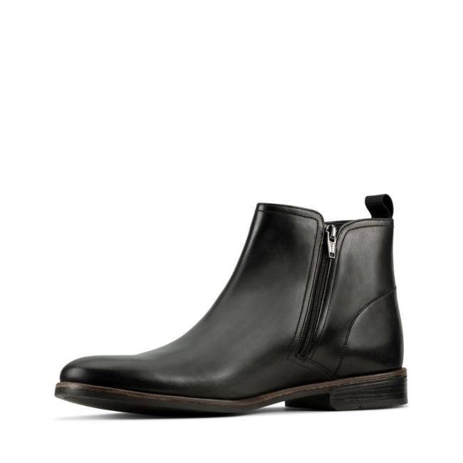 Men's Clarks Stanford Zip Originals Boots Black | CLK863HOL